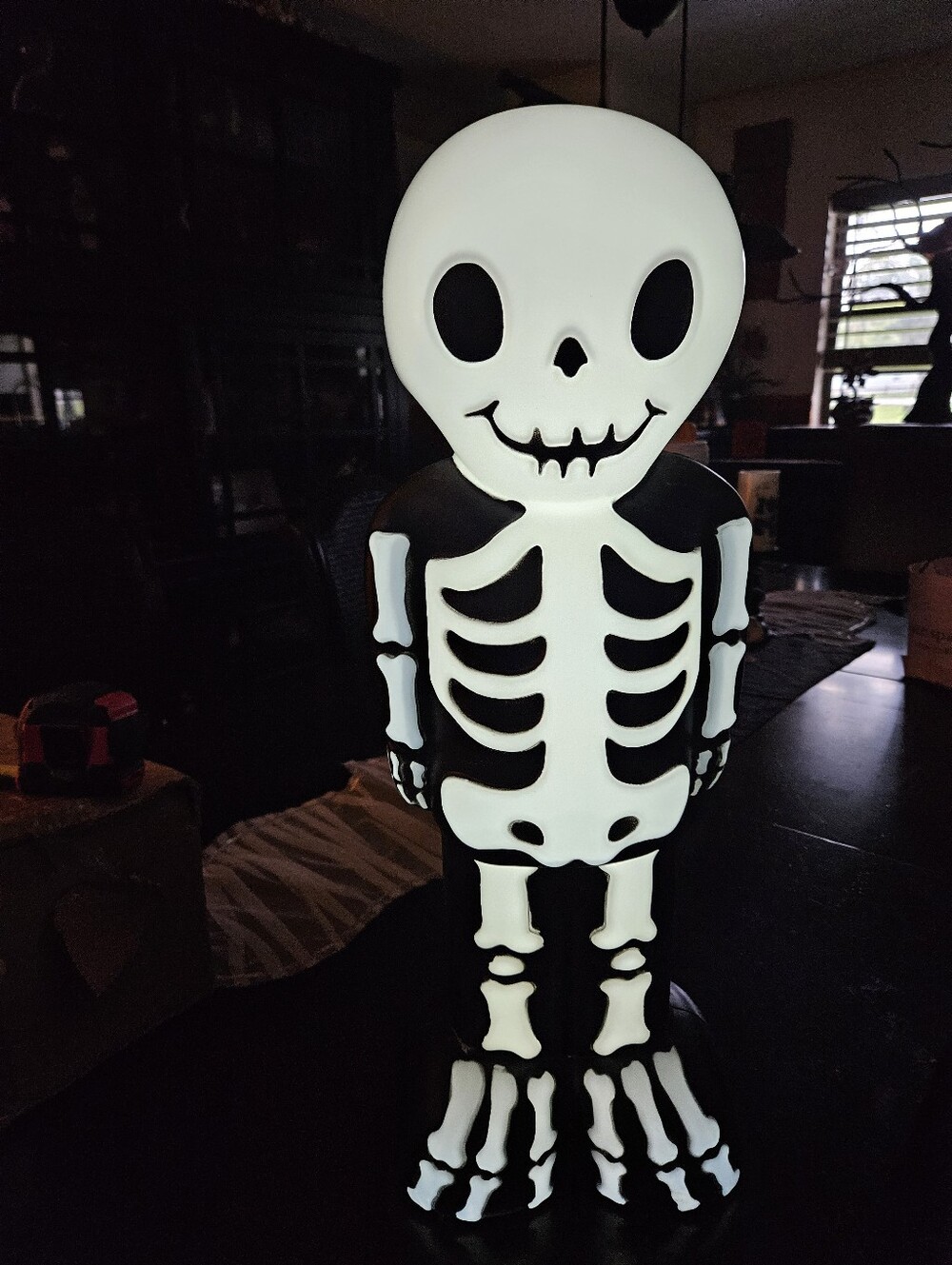 2.5ft Skeleton Blow Mold Halloween Decoration NWT